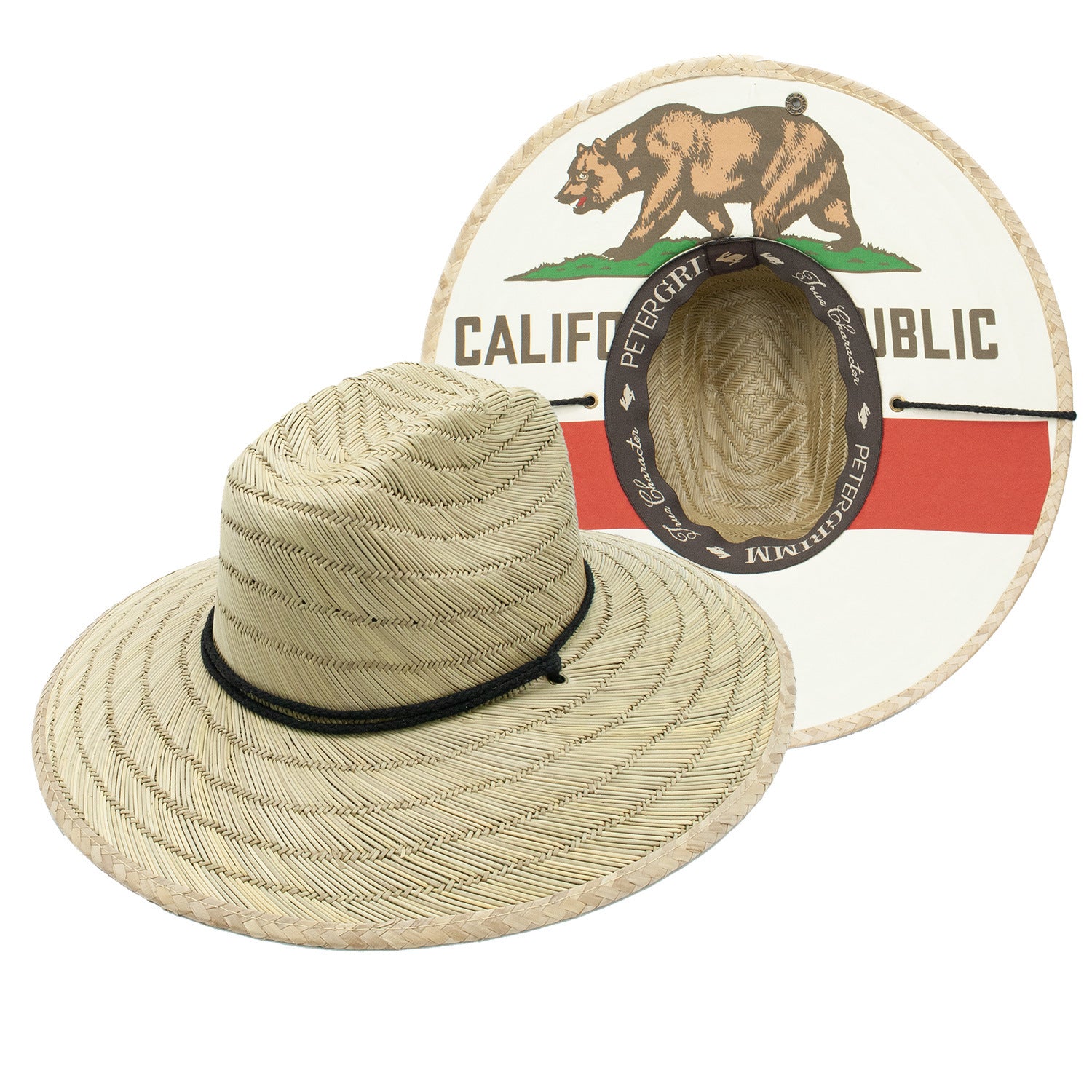 California Flag Straw Lifeguard Hat Doba Default